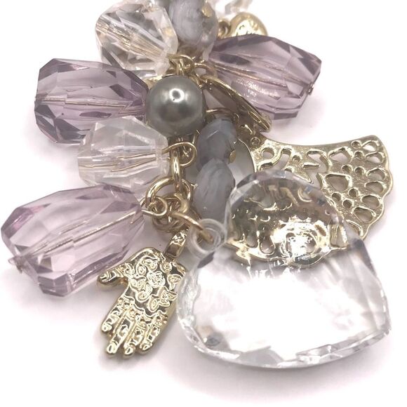 Sleek Gold and Purple Charm Keychain  Accessory - Picture 2 of 6